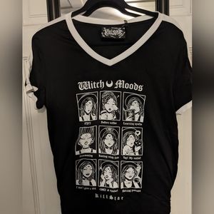 Killstar Witch moods V-neck graphic tee (tags say XL fits like a m/l)